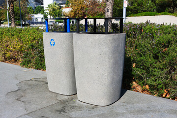 Public Waste Bins for Recycling and General Trash