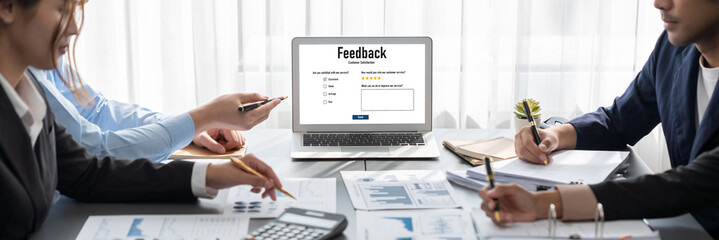 Business intelligence and data analysis concept. Analyst team working on financial data analysis...