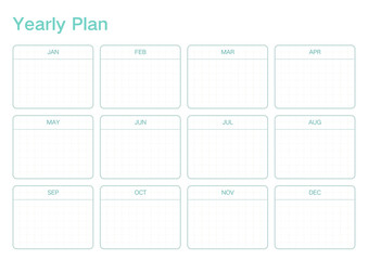 Blank Field for "Yearly Plan", Ideal for Planning, Studying, Work