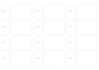 Digital Yearly Calendar Template with Twelve Months and Blank Spaces for Notes and Tasks