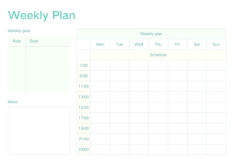 Blank Field for "Weekly Plan", Ideal for Planning, Studying, Work