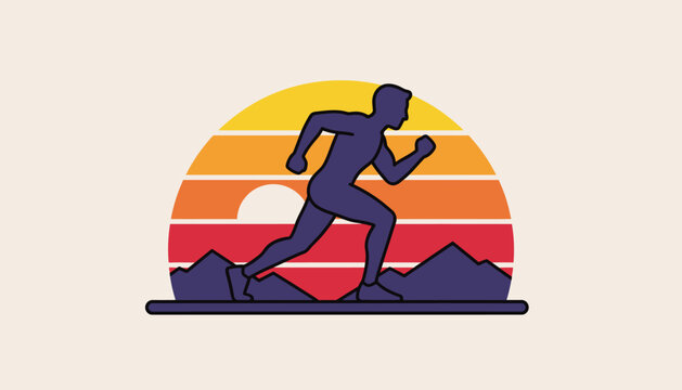 A silhouette of a runner against a spectacular sunset capturing the moment of effort and tranquility in a breathtaking outdoor escape.