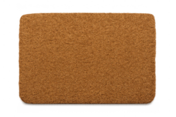 Blank coir welcome mat on transparent background, customizable home entrance decor and design element