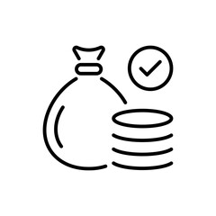 Finance vector icon. editable line icon with outline style for economy, money, wealth