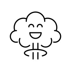 Cloud vector icon. editable line icon for weather apps and designs