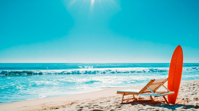 Beach ocean surfboard sun sand relaxation vacation seaside leisure surfer sunbathing tranquility coastline water surfers beach chair