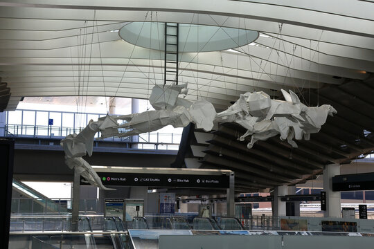 Los Angeles, California &ndash; October 24, 2025: LAX/Metro Transit Center, Intermodal Transport Hub on Aviation Boulevard, Opened June 6, 2025