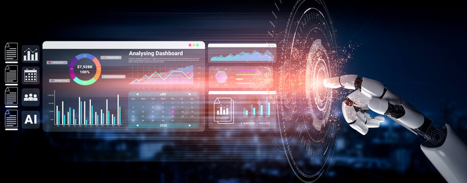 AI analyzing real-time financial data, automating budget tracking, and optimizing business expenses through smart visualization and predictive insights Parse