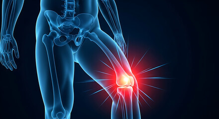 Visual Representation of Knee Pain A Detailed Anatomical Illustration Highlighting the Affected Area and Inflammation