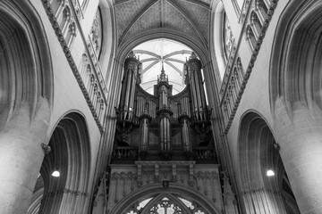 Pipe organ in Quimper cathedral, Finistère Bretagne France