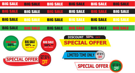 Sale banner badge. Special offer discount tags. Super discount icons. Abstract geometric sale banners. Set of trendy shapes for commercial design. special offer, best price sticker tag ,Vector banners