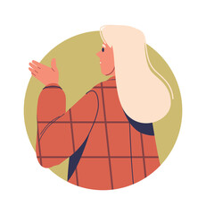 Adult woman waving hand frame