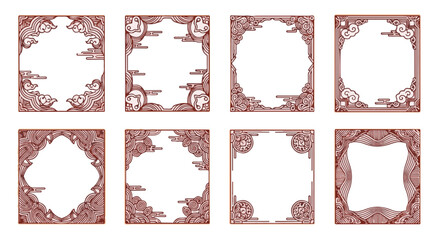 Elegant vintage frames artfully arranged, perfect for enhancing invitation design and delivering a touch of antique allure.