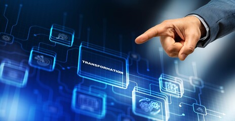 Business Transformation. Future and Innovation network concept