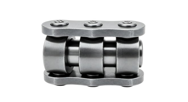 Fidget Toy, Metal Chain Link with Roller Bearings and Screws isolated on a transparent background, cutout, PNG