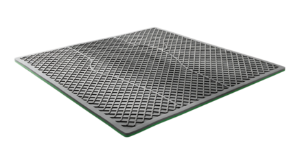 Mat, Textured Gray Square with Diamond Pattern and Court Lines isolated on a transparent background, cutout, PNG