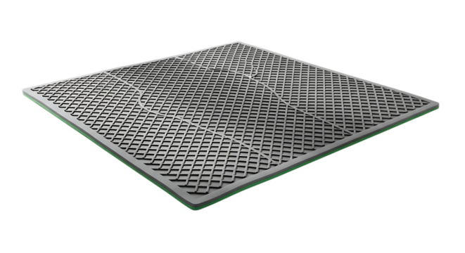 Mat, Textured Gray Square with Diamond Pattern and Court Lines isolated on a transparent background, cutout, PNG