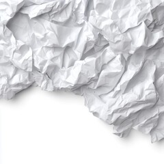 Obraz premium Crumpled White Paper Texture Showcasing Unique Creases and Shading in an Abstract, Textured Surface Full of Depth and Detail