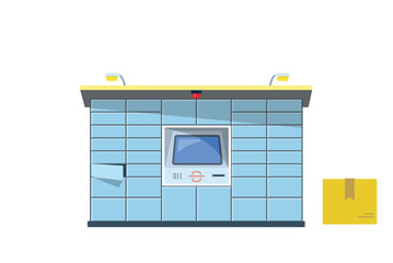 Parcel locker for delivery vector illustration. 