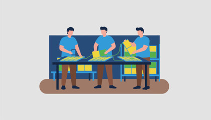 A workshop where individuals learn to assemble DIY solar panel kits promoting skills in renewable technology.