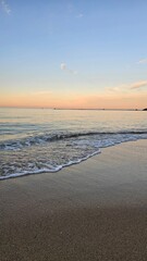 peaceful beach landscape at sunset