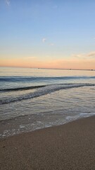 peaceful beach landscape at sunset