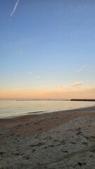 peaceful beach landscape at sunset