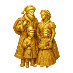 PNG Golden Victorian family sculpture.