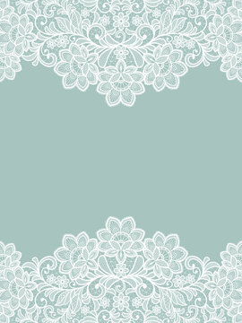 Template frame  design for card. Vector lace flowers