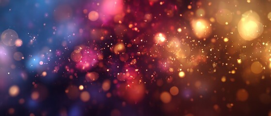 Dreamy holiday bokeh for beautiful and captivating backgrounds. Blockbuster poster. Colorful and majestic bokeh holiday lights with snowflake accents. Visual poster. Poster graphics.