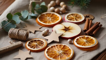 Rustic Zero-Waste Christmas Ornaments with Botanicals and Dehydrated Citrus