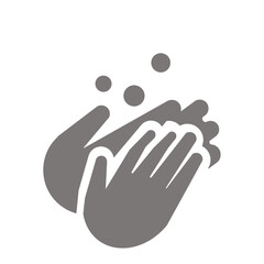 感染予防や衛生管理を表す手洗いアイコン(グレー)