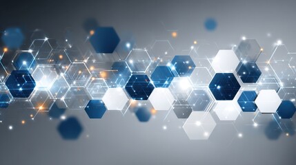 Abstract blue and white hexagon background