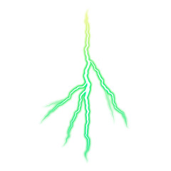 Green lightning bolt design with transparent background
