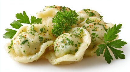 Dumplings and parsley - ukrainian varenyky