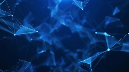 A seamless, looping, abstract 3D animation of a blue digital plexus. This futuristic background is perfect for technology, data, or network concepts. - Powered by Adobe