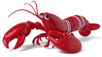Fun lobster on white background
