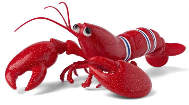 Fun lobster on white background