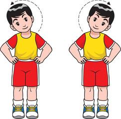 the child is exercising vector illustration isolated on white background