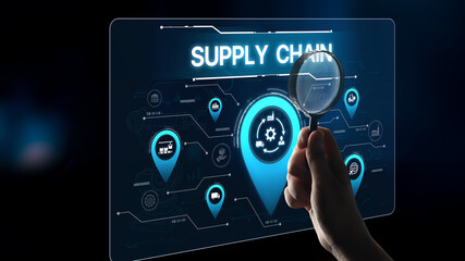 Supply chain processes with data-driven logistics, transportation, and distribution. enhances operations. Supply chain improves efficiency. Supply chain integrates logistics and delivery. Spline