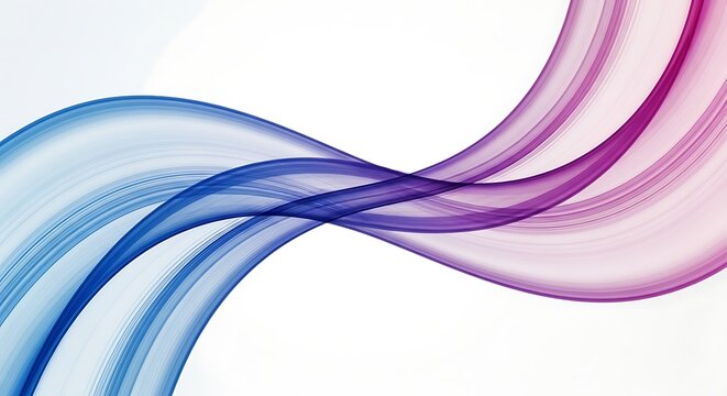 Abstract flowing waves of blue and purple on a white background creating a dynamic and modern design - Powered by Adobe