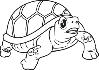 turtle line vector illustration isolated on white background