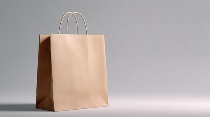Blank Paper Shopping Bag Mockup with Soft Studio Lighting
