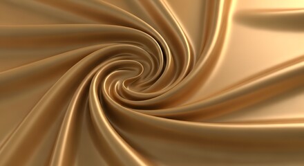 Close up of a swirling golden fabric creating a smooth and elegant texture design