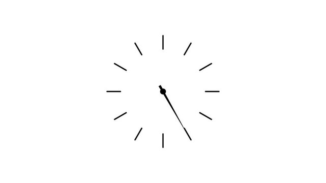 Clock spinning, watch animation on transparent background with alpha channel. Clock icon flat style 24 hours day fast speed with moving timer.  Clock Time Lapse Black clock icon . Stopwatch animation