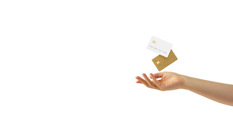 elegant studio scene with gold accents, artistically arranged business cards in subtle setting, creative presentation of brand identity featuring floating cards with soft shadow effects