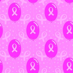 Breast cancer month seamless pink ribbon day mammogram pattern for medical accessories and medicine textiles
