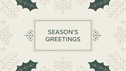 Elegant minimalist winter season's greetings card background