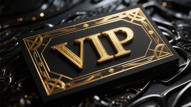 elegant vip card mockup with gold logo and crest