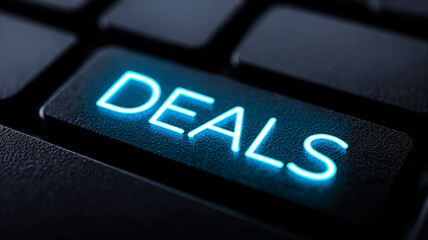 The enter button on the keyboard with the text "Deals".